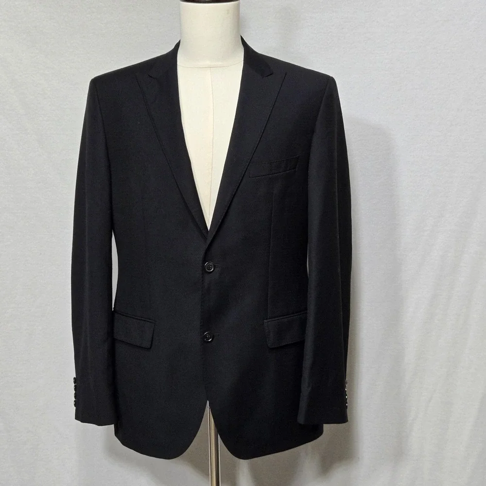 Hugo Boss Blazer Mens 36R Black Wool Blend Sport Coat Jacket Colombo Turkey Suit